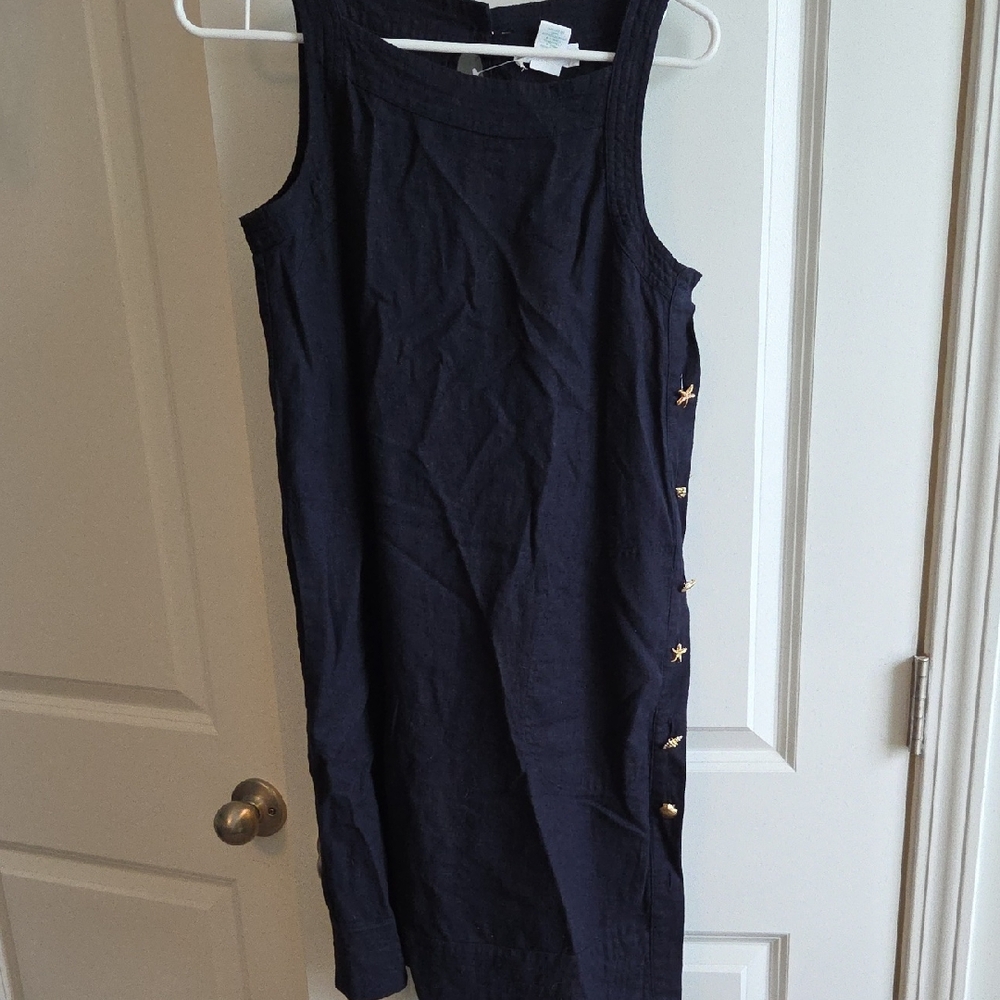 Cynthia Rowley Navy Midi Dress with Gold Accents